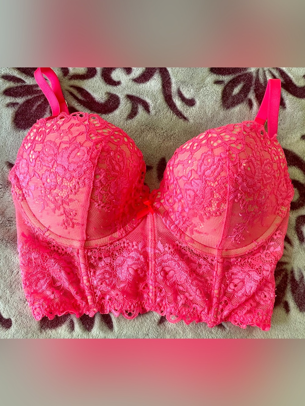 Victoria’s Secret Lace Longline Push-Up Corset Bra - 32DD
